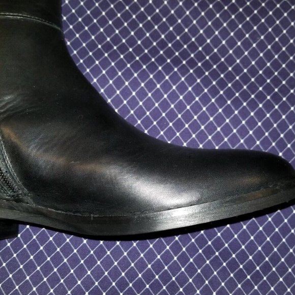 Stelle Monelle Black Leather Micro Studded Tall Boots Women’s Size 9 - Picture 4 of 13